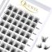 Eyelash single quewel individual eyelashes lashes natural mat mega d curl 12mm eyelash segments wide foundation individual eyelashes for eyes makeup diy eyelash extensions (fluffy-d-12) 1 piece (1 Pack) matt mega-d-12mm