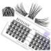 Beyelian single eyelashes C curl cluster eyelashes cluster lashes 48 PCs 0.07mm 14mm DIY eyelashes Extensions individual lashes at home super thin transparent band (twin flowers) 48 pieces (1 Pack) C-clear-14mm twin flowers