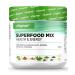 Combination of superfoods - 420 g powder (shake) with barley grass guarana maca chlorella spirulina moringa - 100% natural power smoothie - with lemon aroma - vegan