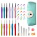 RealPlus Crochet Hooks Set 12 Sizes Crochet Hooks Set for Arthritic Hands Ergonomic Soft Grip Handles Crochet Kit for Beginners Christmas Gifts for Women Large Crochet Needle with Blue Case