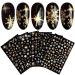 8 Sheets Christmas Nail Art Stickers Decals Self-Adhesive Gold White Winter Snowflakes Nail Supplies Nail Art Design Decoration Accessories