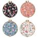 Framendino 4 Pack Retro Floral Pocket Mirror Vintage Flowers Folding Makeup Compact Mirrors for Women Girls 4 Pack Round