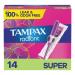 Tampax Radiant Tampons Regular Super 14 Count