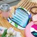 Blue Striped Portable Zipper Napkin Storage Bag for Teen Girls & Women - Stylish & Functional - Buy Online on GoSupps.com