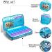 Blue Floral Quilted Cotton Travel Pill Organizer with Easy Zipper Push Button - Pill Box & Medicine Organizer - Buy Online on GoSupps.com