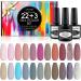 25pc Gel Nail Polish Set Nude Colours with No-Wipe Top Coat Matte Top Coat Base Coat - Soak Off UV Manicure + Pedicure Gift Set Starter Kit for DIY Nail Art + Salon Use Rain On My Parade - Buy Online on GoSupps.com