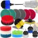 20 Pcs Drill Brush Attachment FONSWEA Drill Brush Set with Power Scrubber Brush Scrub Pads and Sponge Kit with Extend Attachment for Tiles Corners Kitchen Car Cleaning Carpet Bathroom Shower 20 pieces