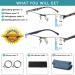Progressive Bifocal Multifocal Reading Glasses for Men - Large Half Frame No Line Computer Glasses Blue Light Blocking Oversized Rimless Design +3.0 Dual Focus Trifocal Eyewear - Buy Online on GoSupps.com