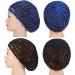 Geyoga 6-Piece Mesh Crochet Hair Net Snood Set for Women - Sleeping Hair Cover in Black, Blue, Pink, Purple, Gray, Khaki - Buy Online on GoSupps.com