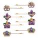 8 Pack Mardi Gras Hair Clip Glitter Rhinestone Mask Crown Fleur De Lis Boppy Pins Hair Barrette for Women Mardi Gras Mask Crown Fleur De Lis