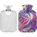 Colorful Paisley Flower Hot Water Bottle with Cover - 2L for Back Pain Relief & Cold Therapy | Naanle International Shipping - Buy Online on GoSupps.com