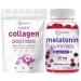 Micro Ingredients Melatonin Gummies & 8-in-1 Multi Collagen | Bundle | Sugar-Free BlackBerry Cherry Flavor | Non-Habit-Forming Ingredients | Hydrolyzed Peptides + Biotin Hyaluronic Acid & Vitamin C