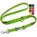 DDOXX Reflective Nylon Dog Leash - 2m 3-way adjustable dog leash for all dog sizes - M (Green) M - 2.0 x 200 cm Green