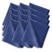 Reusable Microfiber Lens Cleaning Cloth Larger Size 8"x7" in Individual Vinyl Pouches Safe for All Glasses and Screens (Blue - 12 Pack)