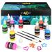 Magicfly 3D Fabric Permanent Paint Set - 40 Vibrant Colors with Brushes & Stencils - Ideal for Textiles, T-Shirts, Fabrics, Wood, Glass - 1oz Each (Pack of 40) - Buy Online on GoSupps.com