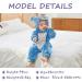 COOKY.D Baby Hooded Rompers | Winter Flannel Jumpsuit Pajamas 3-6 Months Blue - Buy Online on GoSupps.com