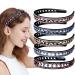 INLAZYTIM 5 Pack Rhinestone Headbands with Teeth Comb for Women Girls Fashion Crystal Hairband Sparkly Double Row Non-Slip Teeth Hair Hoop Plastic Hair Accessories