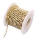 11 Yards 2mm Gold Crystal Rhinestone Close Chain Single Row Trimming Claw Chain Jewelry Crafts DIY (Gold)