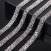 3 Rows Crystal Rhinestone Close Chain Trim - White/Silver Base - 6 Yard x 0.35 Inch - Buy Online on GoSupps.com