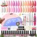 PEACECOLOR Gel Nail Kit with Electric Nail File 18Pcs Gel Nail Polish Sets with 36W UV/LED Lamp Starter Kit and Top Base Matte Coat Professional Manicure Tools & Decoration KAP0029