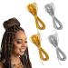 4 Pieces 5M Hair Strings for Braids Hair Accessory String  Hair Wrap String Dreadlock Braiding Rope Silver Gold Braiding Hair Deco Styling Hair Braiding String for Hair Braiding Twist Gift Hang Tags