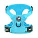 POPOTET Reflective soft breathable dog harness made of mesh suffocation -free double padded vest with adjustable neck and chest (blue l) l (1 Pack) blue
