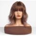 HAIRCUBE Ombre Pink Synthetic Wig for Women - Shoulder Length Cherry Blossom Pink Hair with Fringe - Buy Online on GoSupps.com