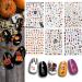 Whaline Autumn & Halloween Nail Art Stickers - 12 Sheets, Fall Leaves, Pumpkin, Bat, Ghost Patterns, Self-Adhesive Nail Decoration for Women, Girls - Perfect for Autumn Halloween Party Favors and DIY Nails - Buy Online on GoSupps.com