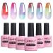 AIMEILI Chameleon Gel Nail Polish Set Thermal Polishes Shimmer Color Changing Gel Polish Kit Soak-Off UV/LED for Nail Art Salon DIY Home Easy to Apply 10ml - Gift Kit 66 KIT6-66