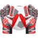 Herenear goalkeeper gloves children and adolescents junior football gloves football goalkeeper gloves goalkeeper football gloves with fingersave strengthen grip and non -slip 5 red