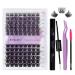 DIY LASH Extensions Set Cluster Lashes DIY Easy extension at home lash bond and Seal DIY eyelashes Extensions Bond and Seal Diy eyelash Cluster (Zw02+Zw03-D CURL) KIT (12-16) mm KIT-Zw02+Zw03-D CURL