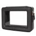 Clear Makeup Bag Organizer, Portable Travel Toiletry Cosmetic Bag Case for Women, Heavy Duty Make Up Pouch with Transparent Vinyl Windows & Gold Zippers(Black) Black Large