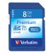 Verbatim 8GB Premium SDHC Memory Card, UHS-I V10 U1 Class 10, Blue (96318) 8 GB