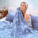 Cooling Blanket with Double Sided Cold Effect Twin/Full Size Lightweight Breathable Summer Coastal Theme Blankets for Bed Transfer Heat to Keep Body Cool for Hot Sleepers and Night Sweats 60 x90 Ocean Twin 60"x90"