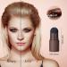 Brow Stamp & Stencil Kit - Waterproof One Step Brow Powder with 10 Reusable Stencils & 2 Brushes - Dark Brown - Buy Online on GoSupps.com