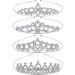 4 Pack Tiaras for Girls Women Crystal Tiara Silver Crown Rhinestone Princess Headband for Bridal Wedding Prom Birthday Cosplay Halloween Costumes Party (Classic Style)