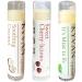 KYVAN Classic Trio Lip Balms - Variety 3 Pack 15 oz each Soothing Coconut Lip Balm Sweet Cherry-licious Lip Balm It's Mint To Be Lip Balm USDA Certified Organic Paraben Free Cruelty Free Coconut Cherry Eucalyptus Mint