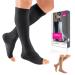 mediven Plus for Men & Women 20-30 mmHg Knee High Open Toe Compression Socks IV Black