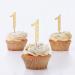 XOXOKristen 1st Birthday Cupcake Toppers in Gold Glitter First Birthday Number One Cupcake Picks for Boy and Girl 1st Birthday Party Cake Decorations Supplies food picks muffins - 24 Pack - Buy Online on GoSupps.com