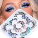 False Eyelashes Christmas Glitter 5 Styles Cosplay Fake Eyelashes Dramatic Colorful 3D Layer Decrotive Festivel Faux MInk Eyelashes for Chrismas Party Stage Masquerade