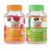 Lifeable Biotin Kids + Turmeric Curcumin Kids Gummies Bundle - Great Tasting Vitamin Supplement Gluten Free GMO Free Chewable Gummy