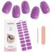 Kalolary Gel Nail Polish Strips Semi Cured Nail Gel Art Sticker Waterproof Full Nail Wraps Decal Sets with Nail File and Stick for Women Girls Nail Art Decor (UV/LED Lamp Required) (Purple)