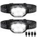 Headlamp Rechargeable 2 Pack Head Lamp 1200 Lumen Super Bright Motion Sensor LED Headlamps Waterproof Head Flashlights with White Red Light 12 Modes Headlamp Flashlight for Camping Cycling Running
