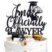 I'm Officially Lawyer Cake Topper Congrats Lawyer/Born to Argue Law School Graduation Party Decorations Supplies for Girl Black Glitter
