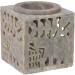 GURU Indian Fragrance Lamp - Essential Oil Diffuser & Tealight Holder | Cream White Bacon Stone Cube Elephant | 7.5x7.5x7.5 cm | Perfect for Aromatherapy & Home Fragrance - Buy Online on GoSupps.com