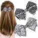 OIIKI 2PCS Rhinestone Hair Bow Clips  Women's Crystal Butterfly Hair Clips  Rhinestone Bow Hair Barrettes  Decorative Hair Accessories for Daily Use  Parties  Wedding - White  Black