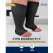 Pembrook 20-30mmHg Wide Calf Toeless Compression Socks | 6XL Plus Size for Men & Women - 4X-Large Black - Buy Online on GoSupps.com