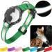 Airtag cat neck band - integrated cat collar Airtag waterproof reflective Airtag collar cat collar with safety clasp rubber for kitten small dog (green xs) XS (18-23cm) yellow