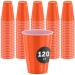 DecorRack 120 Party Cups 12 oz Disposable Plastic Cups for Birthday Party Bachelorette Camping Indoor Outdoor Events Beverage Drinking Cups (Orange, 120) 120 Count (Pack of 1) Orange