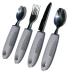 Cutlery Set 4 Piece Easy Grip Wide Handles Eating Aid for The Elderly Disabled Visually Impaired & Those with Arthritis Parkinson's Disease Tremors and Weakened Grasp